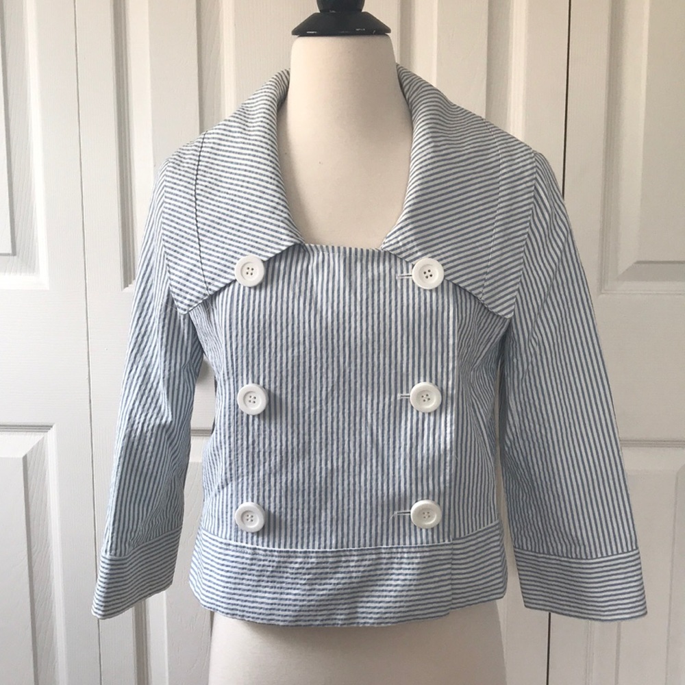 Zara basic seersucker jacket in size M